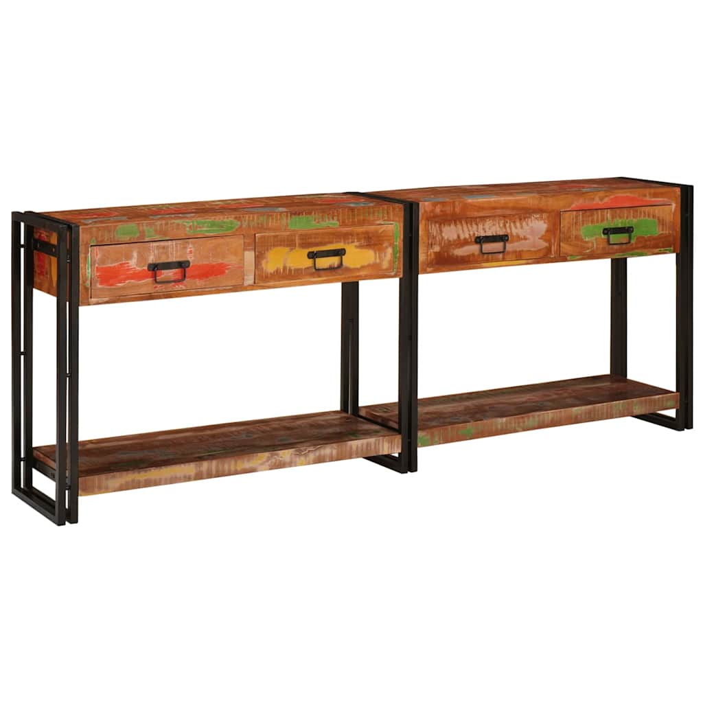 Wandtafels met lade 2 pcs Multikleur Massief Gerecycled Hout is nu te koop bij PeponiXL, paradijselijk wonen!
