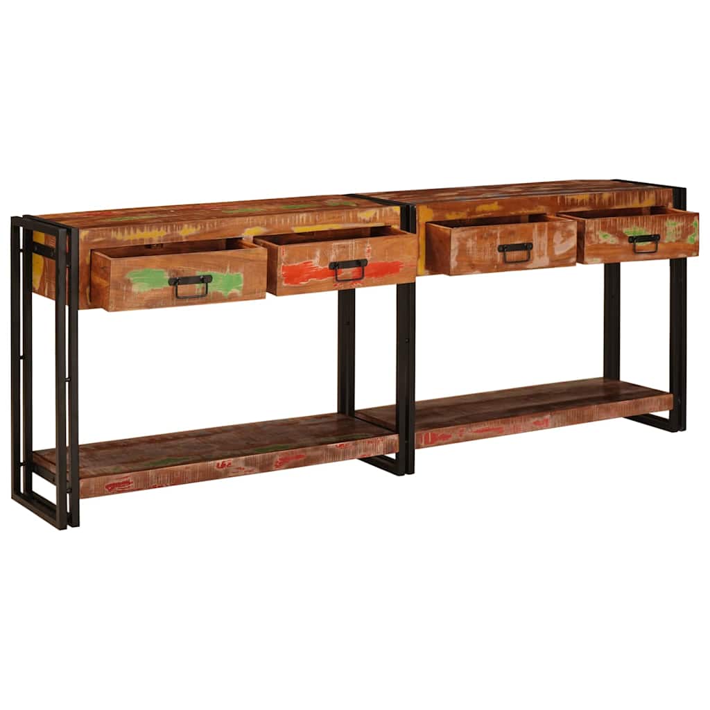 Wandtafels met lade 2 pcs Multikleur Massief Gerecycled Hout is nu te koop bij PeponiXL, paradijselijk wonen!
