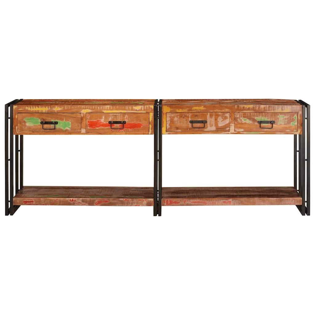 Wandtafels met lade 2 pcs Multikleur Massief Gerecycled Hout is nu te koop bij PeponiXL, paradijselijk wonen!
