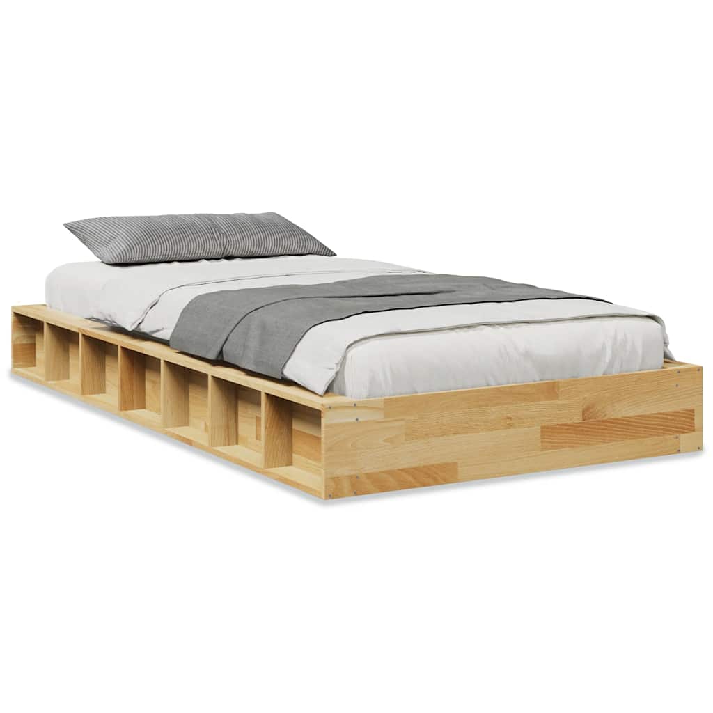 Bedframe zonder matras 80x200 cm massief hout eiken is nu te koop bij PeponiXL, paradijselijk wonen!