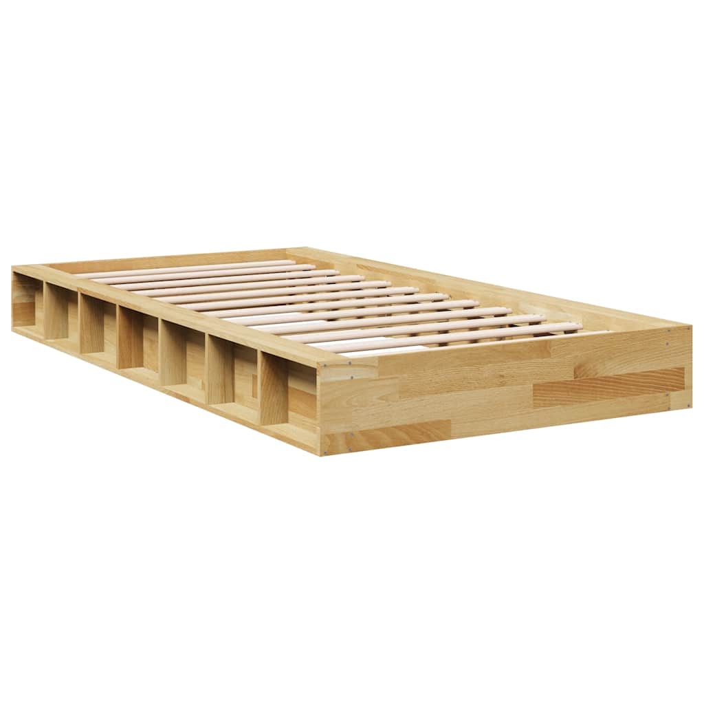 Bedframe zonder matras 100x200 cm massief hout eiken is nu te koop bij PeponiXL, paradijselijk wonen!