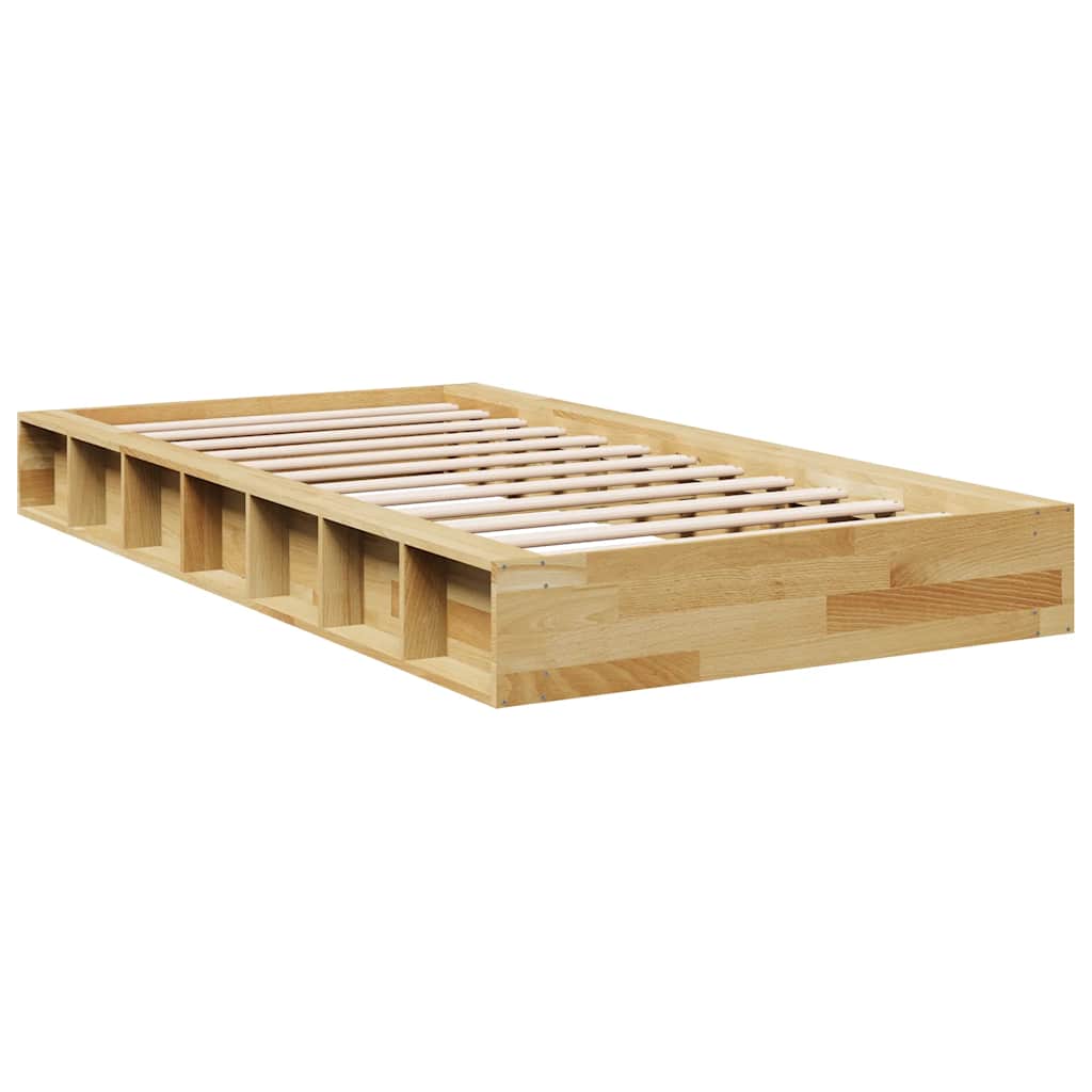 Bedframe zonder matras 75x190 cm massief hout eiken is nu te koop bij PeponiXL, paradijselijk wonen!