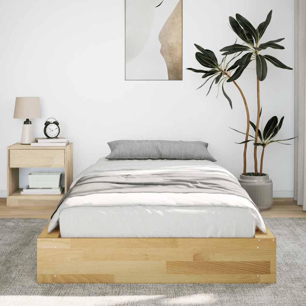 Bedframe zonder matras 90x190 cm massief hout eiken is nu te koop bij PeponiXL, paradijselijk wonen!