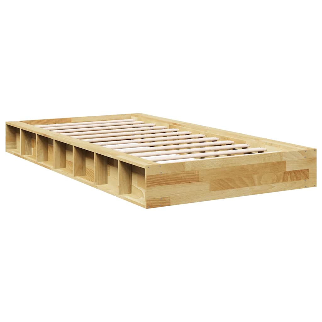 Bedframe zonder matras 90x190 cm massief hout eiken is nu te koop bij PeponiXL, paradijselijk wonen!