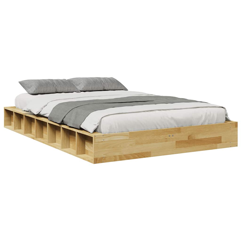 Bedframe zonder matras 120x190 cm massief hout eiken is nu te koop bij PeponiXL, paradijselijk wonen!