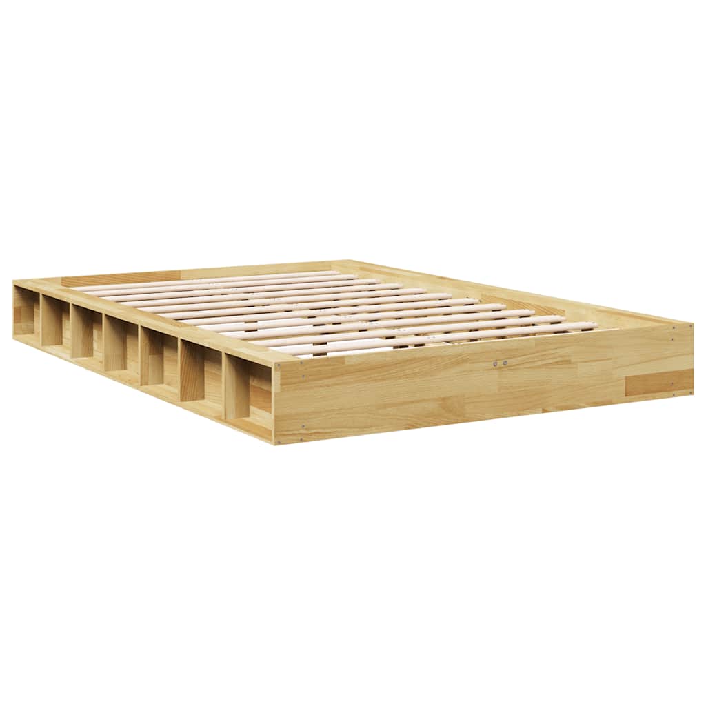 Bedframe zonder matras 120x190 cm massief hout eiken is nu te koop bij PeponiXL, paradijselijk wonen!