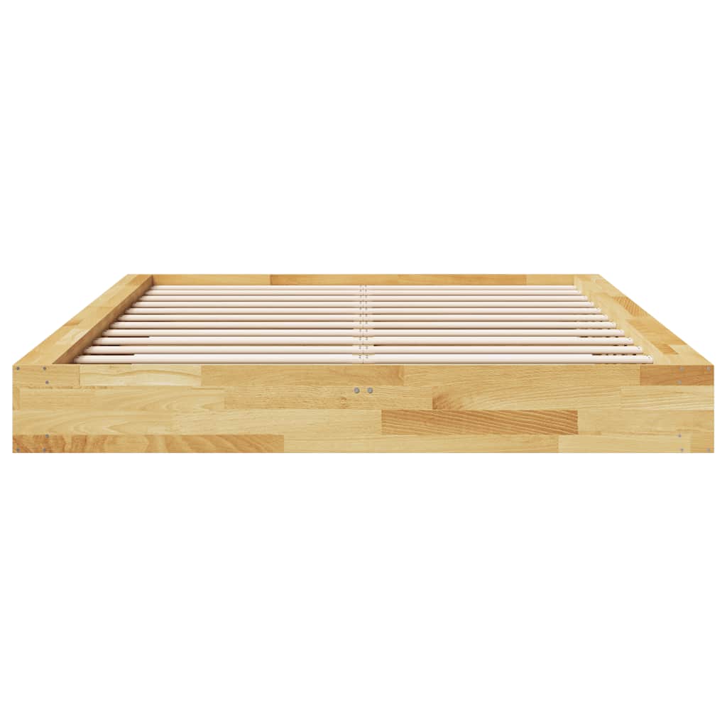 Bedframe zonder matras 140x190 cm massief hout eiken is nu te koop bij PeponiXL, paradijselijk wonen!
