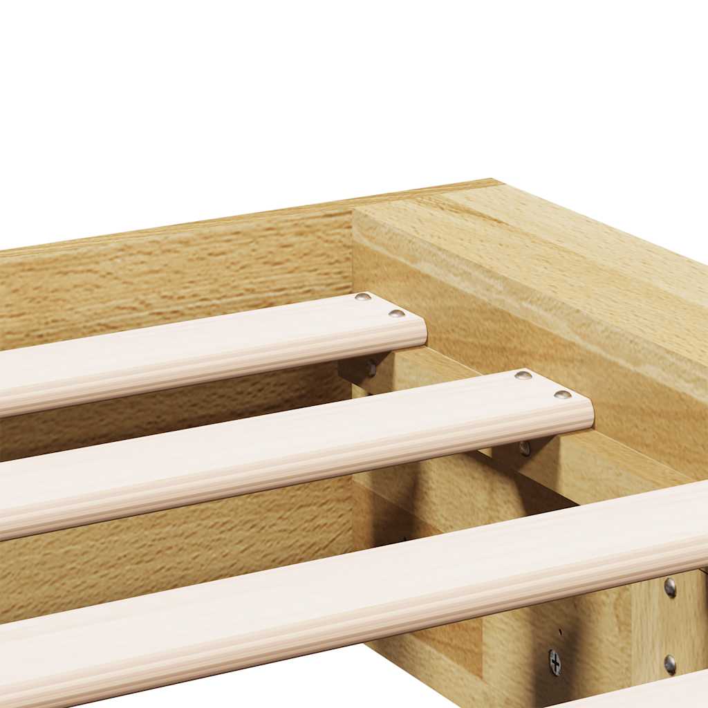 Bedframe zonder matras 140x190 cm massief hout eiken is nu te koop bij PeponiXL, paradijselijk wonen!
