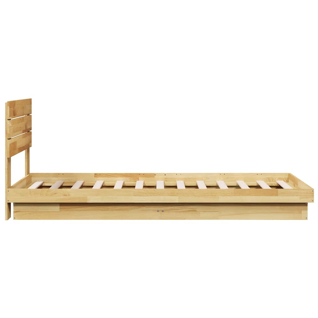 Bedframe hoofdeinde zonder matras 80x200 cm massief hout eiken is nu te koop bij PeponiXL, paradijselijk wonen!
