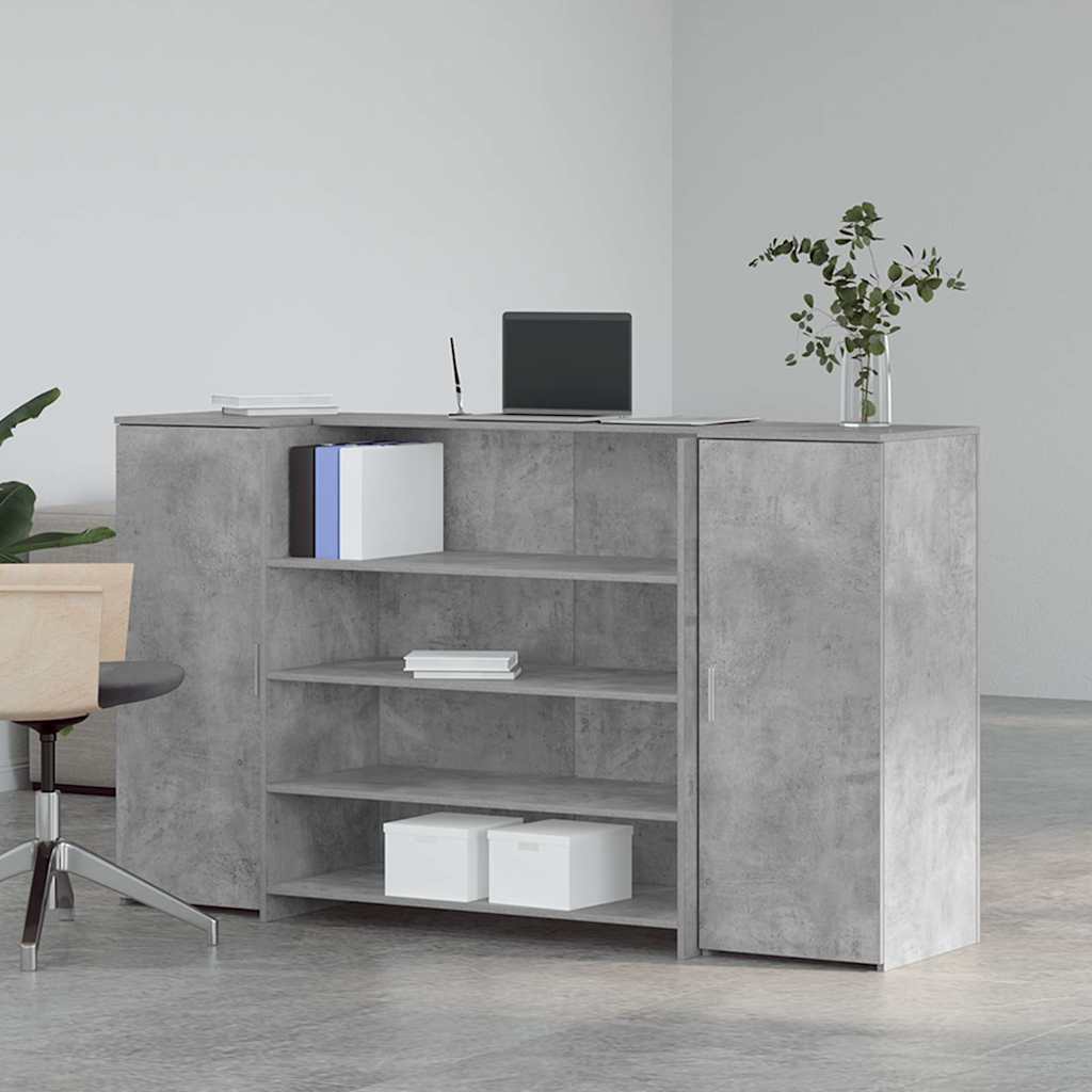 Receptiebalie 180x50x103,5 cm bewerkt hout betongrijs is nu te koop bij PeponiXL, paradijselijk wonen!