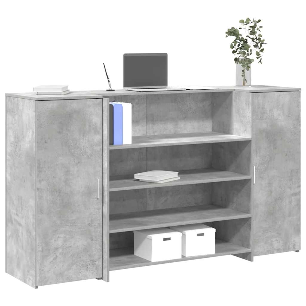 Receptiebalie 180x50x103,5 cm bewerkt hout betongrijs is nu te koop bij PeponiXL, paradijselijk wonen!