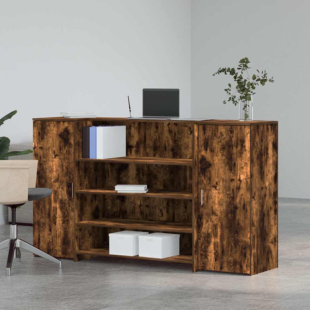 Receptiebalie 180x50x103,5 cm bewerkt hout gerookt eikenkleurig is nu te koop bij PeponiXL, paradijselijk wonen!