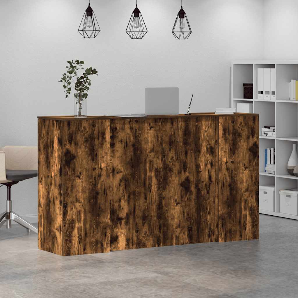 Receptiebalie 180x50x103,5 cm bewerkt hout gerookt eikenkleurig is nu te koop bij PeponiXL, paradijselijk wonen!