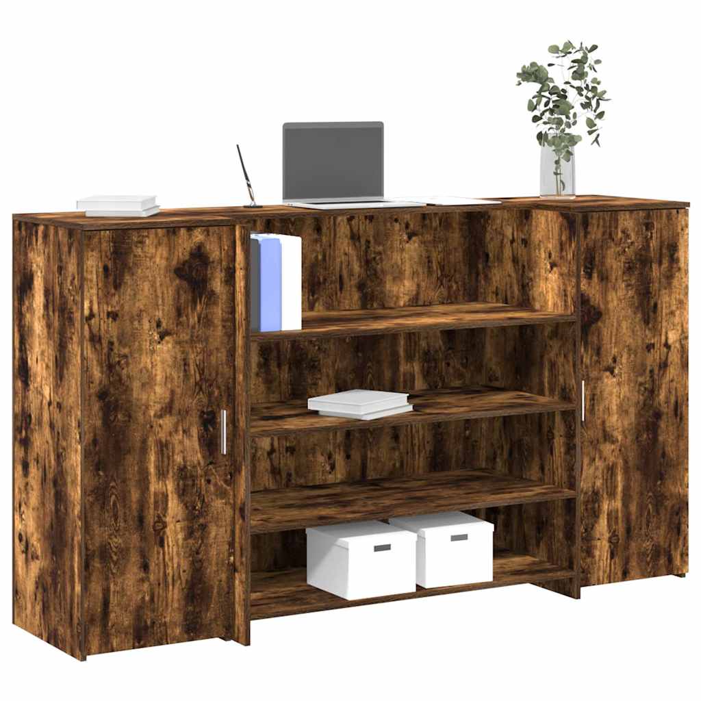 Receptiebalie 180x50x103,5 cm bewerkt hout gerookt eikenkleurig is nu te koop bij PeponiXL, paradijselijk wonen!