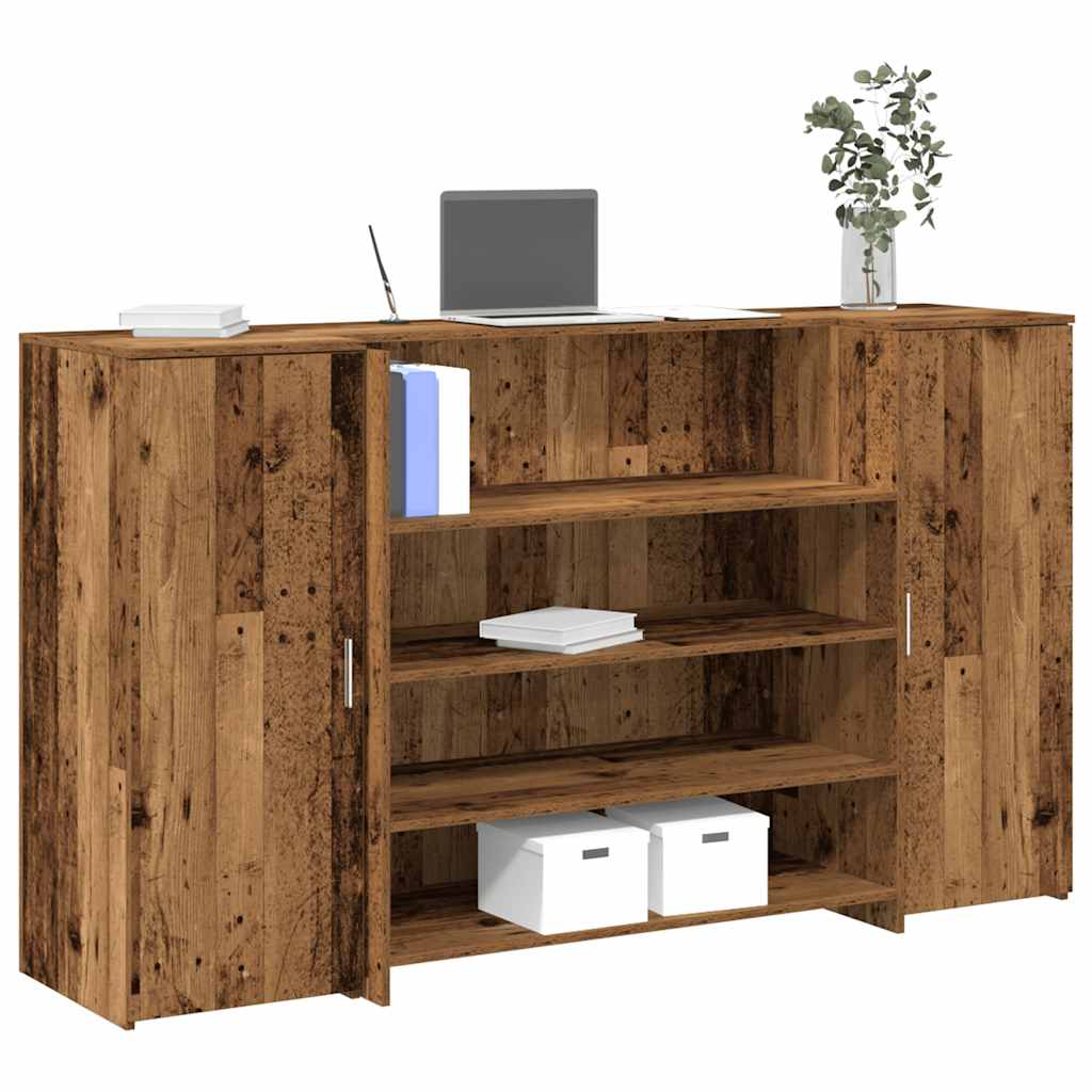 Receptiebalie 180x50x103,5 cm bewerkt hout oud houtkleurig is nu te koop bij PeponiXL, paradijselijk wonen!