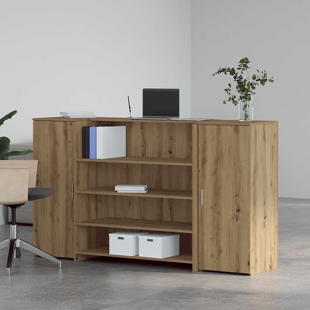 Receptiebalie 180x50x103,5cm bewerkt hout artisanaal eikenkleur is nu te koop bij PeponiXL, paradijselijk wonen!