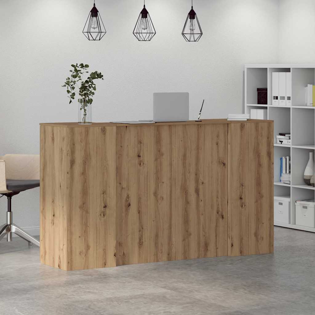 Receptiebalie 180x50x103,5cm bewerkt hout artisanaal eikenkleur is nu te koop bij PeponiXL, paradijselijk wonen!