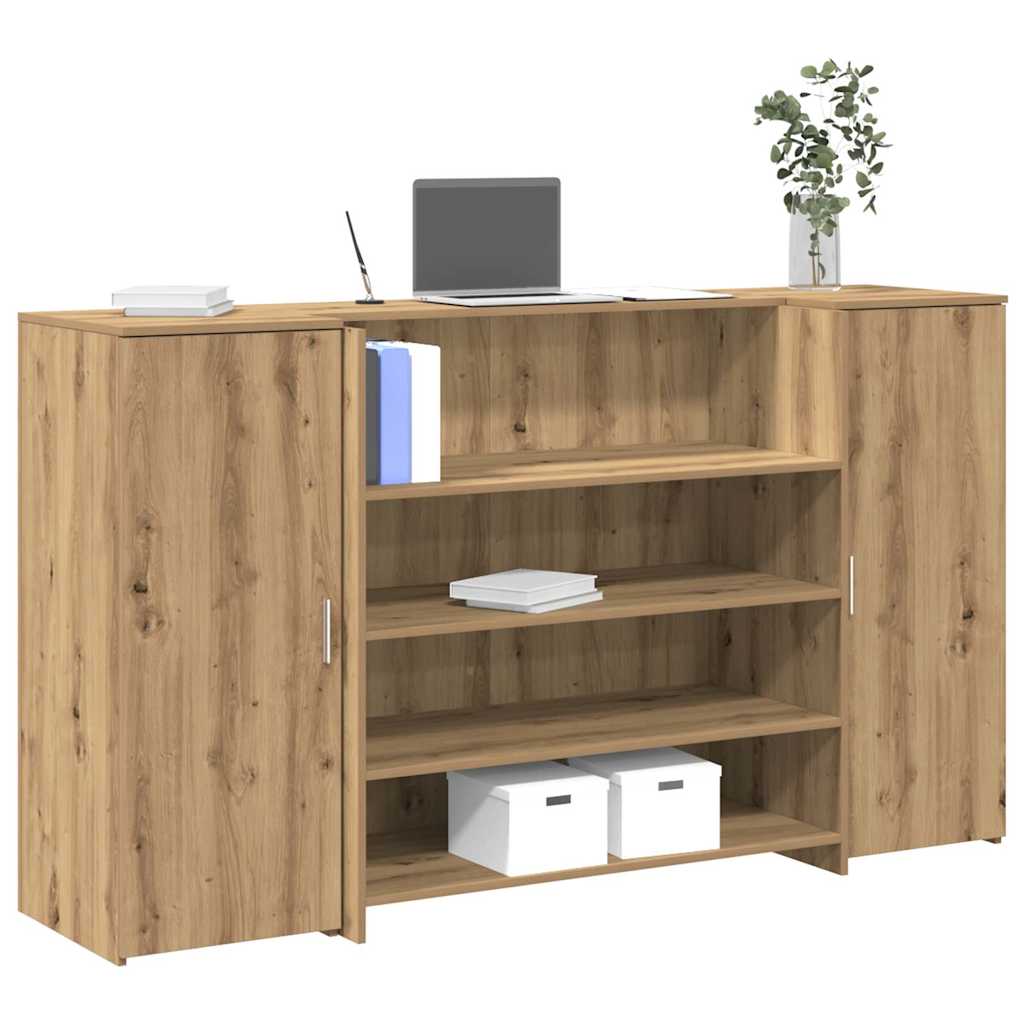 Receptiebalie 180x50x103,5cm bewerkt hout artisanaal eikenkleur is nu te koop bij PeponiXL, paradijselijk wonen!