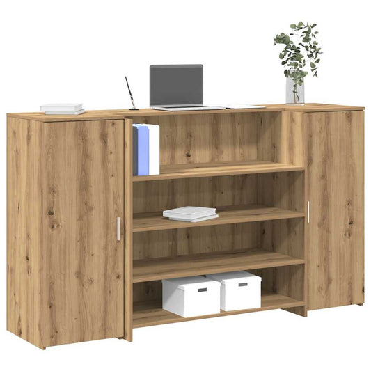 Receptiebalie 180x50x103,5cm bewerkt hout artisanaal eikenkleur is nu te koop bij PeponiXL, paradijselijk wonen!
