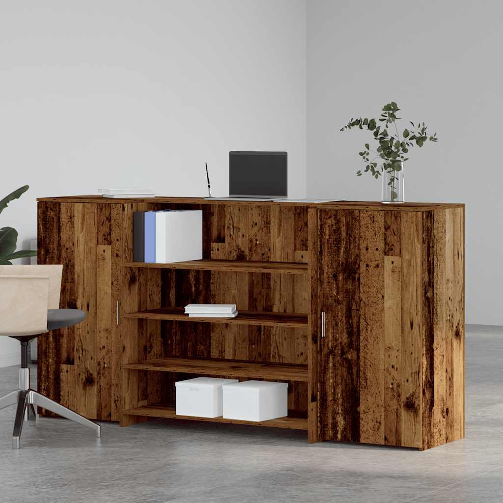 Receptiebalie 200x50x103,5 cm bewerkt hout oud houtkleurig is nu te koop bij PeponiXL, paradijselijk wonen!