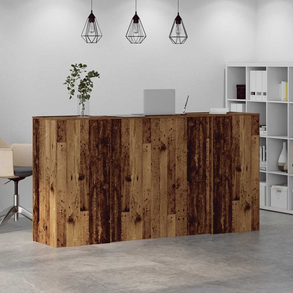 Receptiebalie 200x50x103,5 cm bewerkt hout oud houtkleurig is nu te koop bij PeponiXL, paradijselijk wonen!
