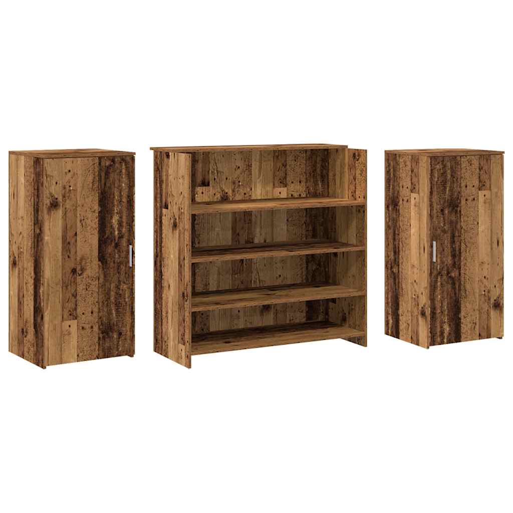 Receptiebalie 200x50x103,5 cm bewerkt hout oud houtkleurig is nu te koop bij PeponiXL, paradijselijk wonen!