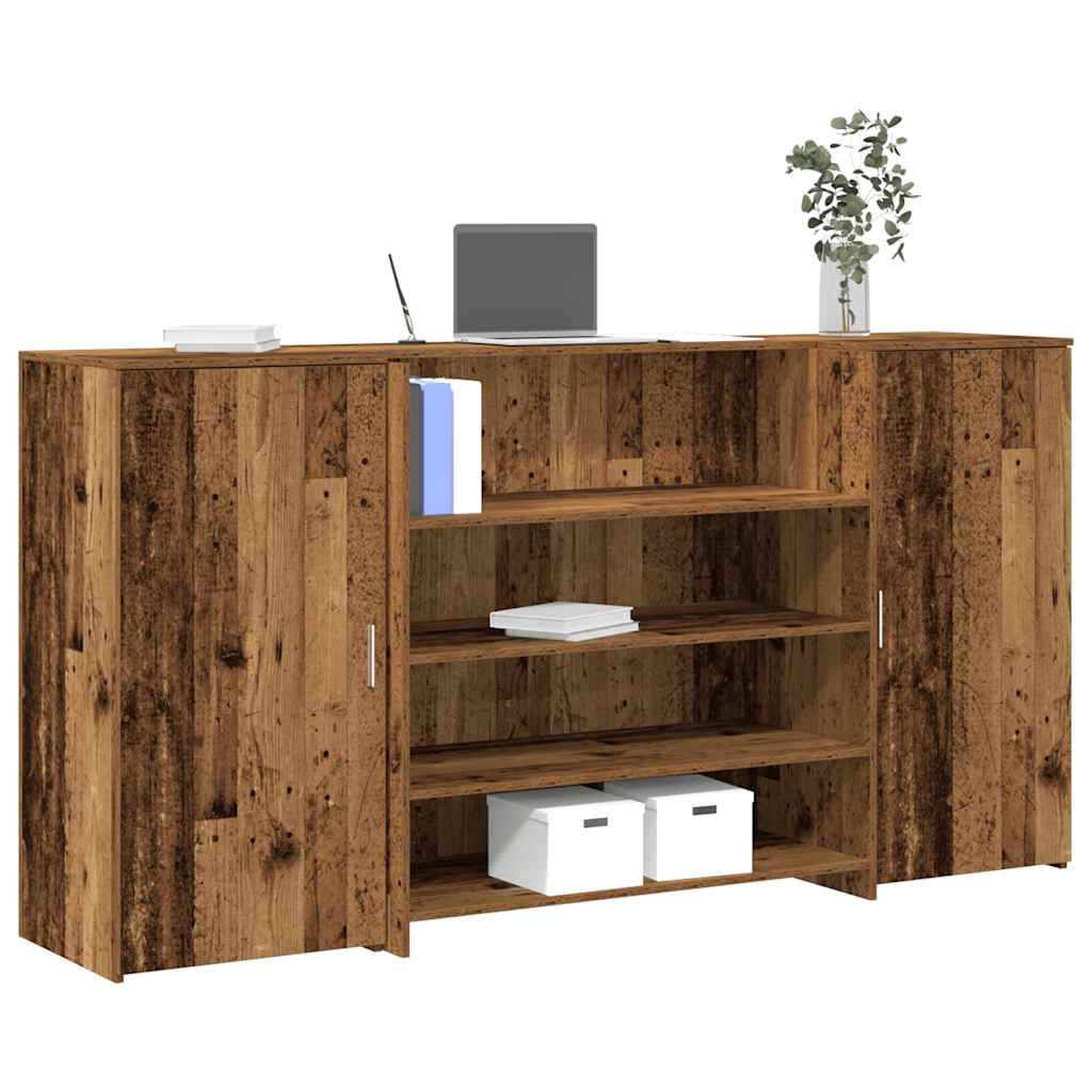 Receptiebalie 200x50x103,5 cm bewerkt hout oud houtkleurig is nu te koop bij PeponiXL, paradijselijk wonen!