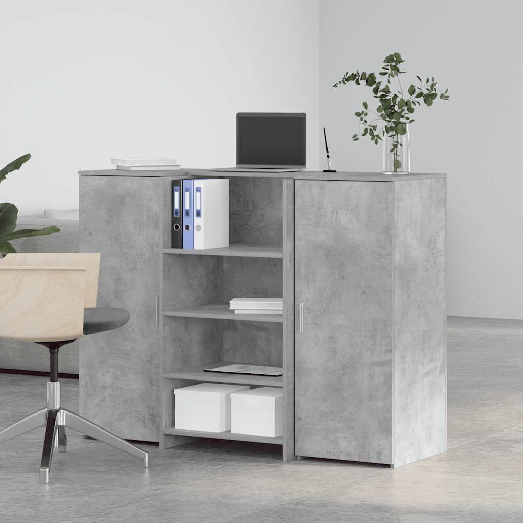 Receptiebalie 135x50x103,5 cm bewerkt hout betongrijs is nu te koop bij PeponiXL, paradijselijk wonen!