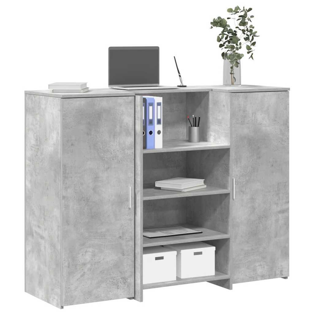 Receptiebalie 135x50x103,5 cm bewerkt hout betongrijs is nu te koop bij PeponiXL, paradijselijk wonen!