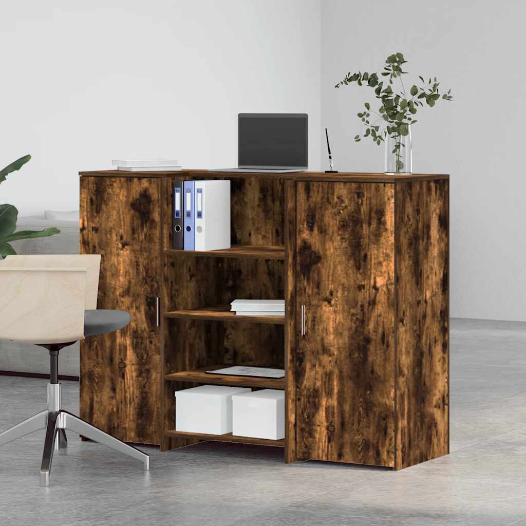 Receptiebalie 135x50x103,5 cm bewerkt hout gerookt eikenkleurig is nu te koop bij PeponiXL, paradijselijk wonen!