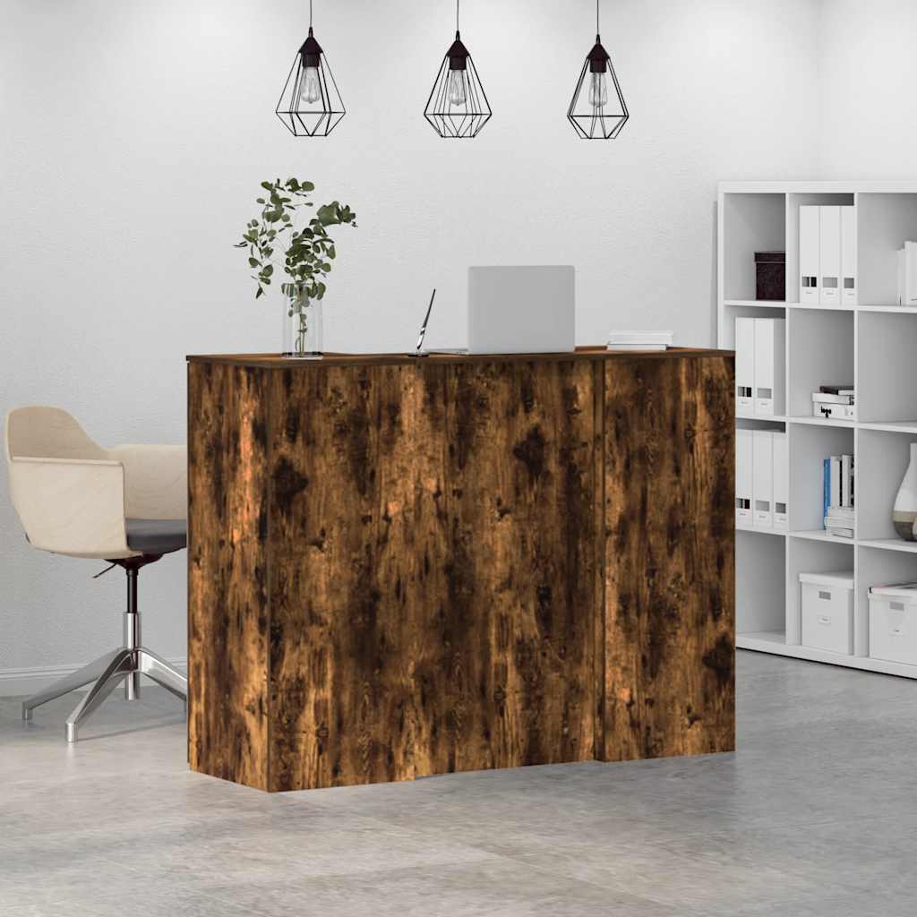 Receptiebalie 135x50x103,5 cm bewerkt hout gerookt eikenkleurig is nu te koop bij PeponiXL, paradijselijk wonen!