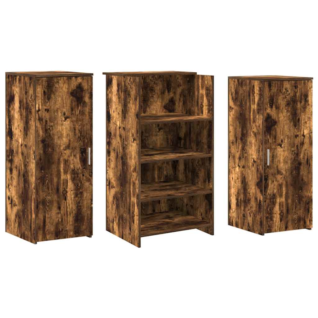 Receptiebalie 135x50x103,5 cm bewerkt hout gerookt eikenkleurig is nu te koop bij PeponiXL, paradijselijk wonen!