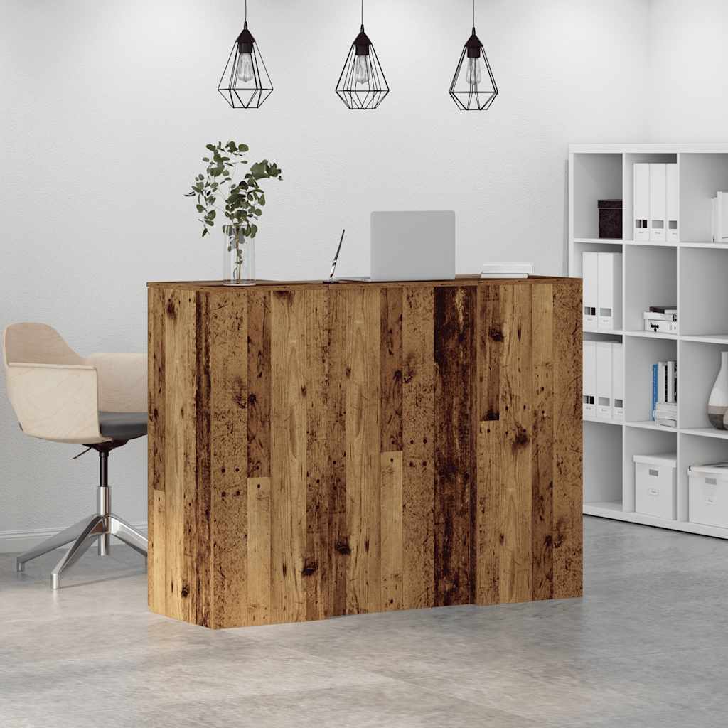 Receptiebalie 135x50x103,5 cm bewerkt hout oud houtkleurig is nu te koop bij PeponiXL, paradijselijk wonen!
