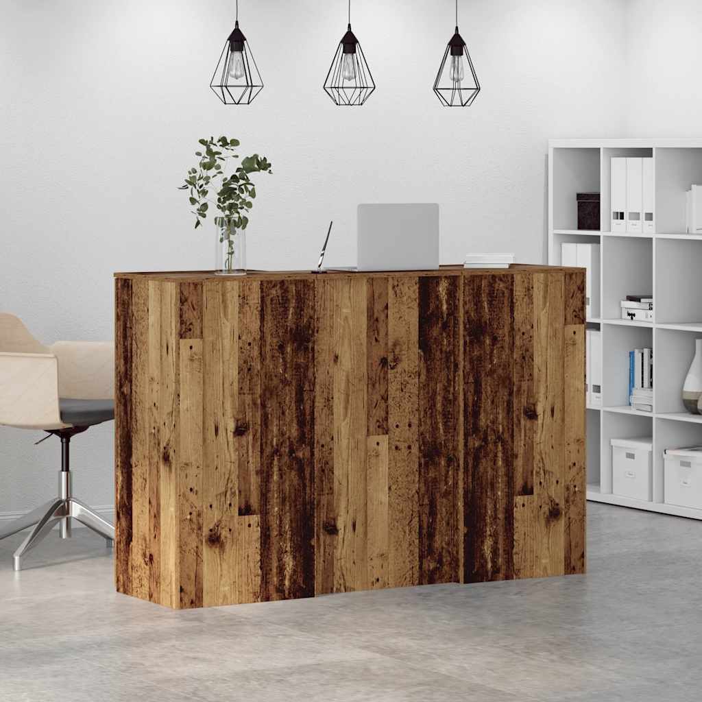 Receptiebalie 155x50x103,5 cm bewerkt hout oud houtkleurig is nu te koop bij PeponiXL, paradijselijk wonen!