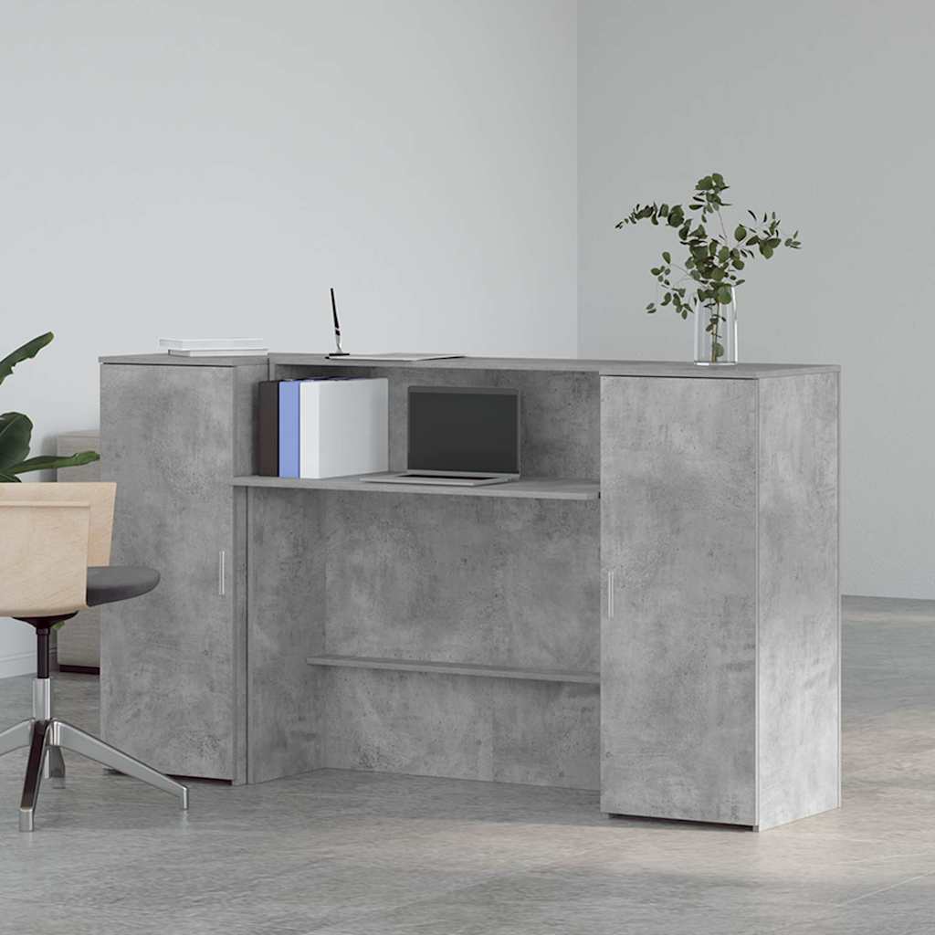 Receptiebalie 180x50x103,5 cm bewerkt hout betongrijs is nu te koop bij PeponiXL, paradijselijk wonen!