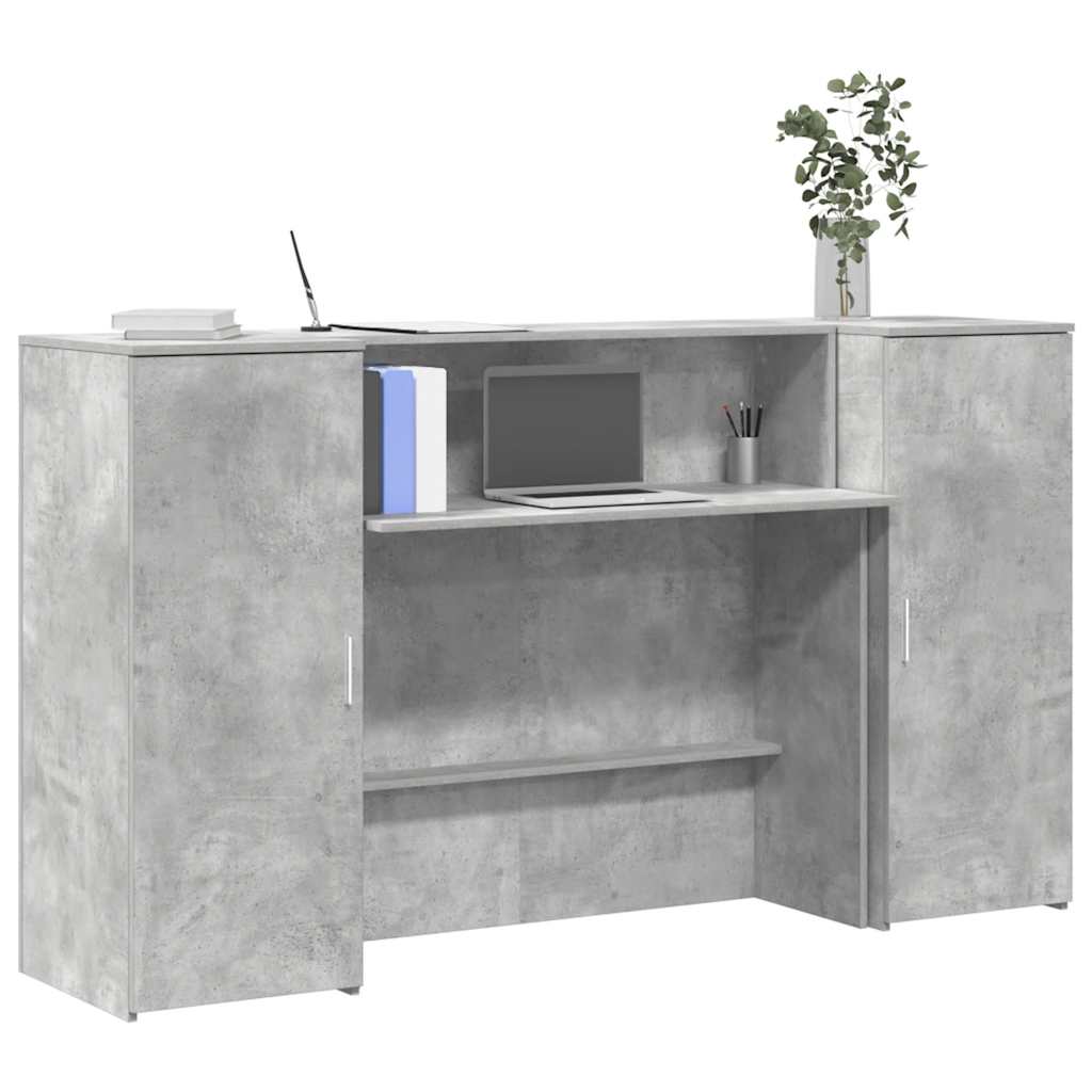 Receptiebalie 180x50x103,5 cm bewerkt hout betongrijs is nu te koop bij PeponiXL, paradijselijk wonen!