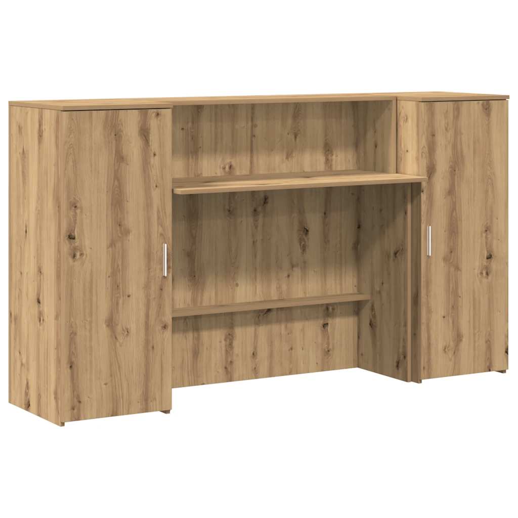Receptiebalie 180x50x103,5cm bewerkt hout artisanaal eikenkleur is nu te koop bij PeponiXL, paradijselijk wonen!