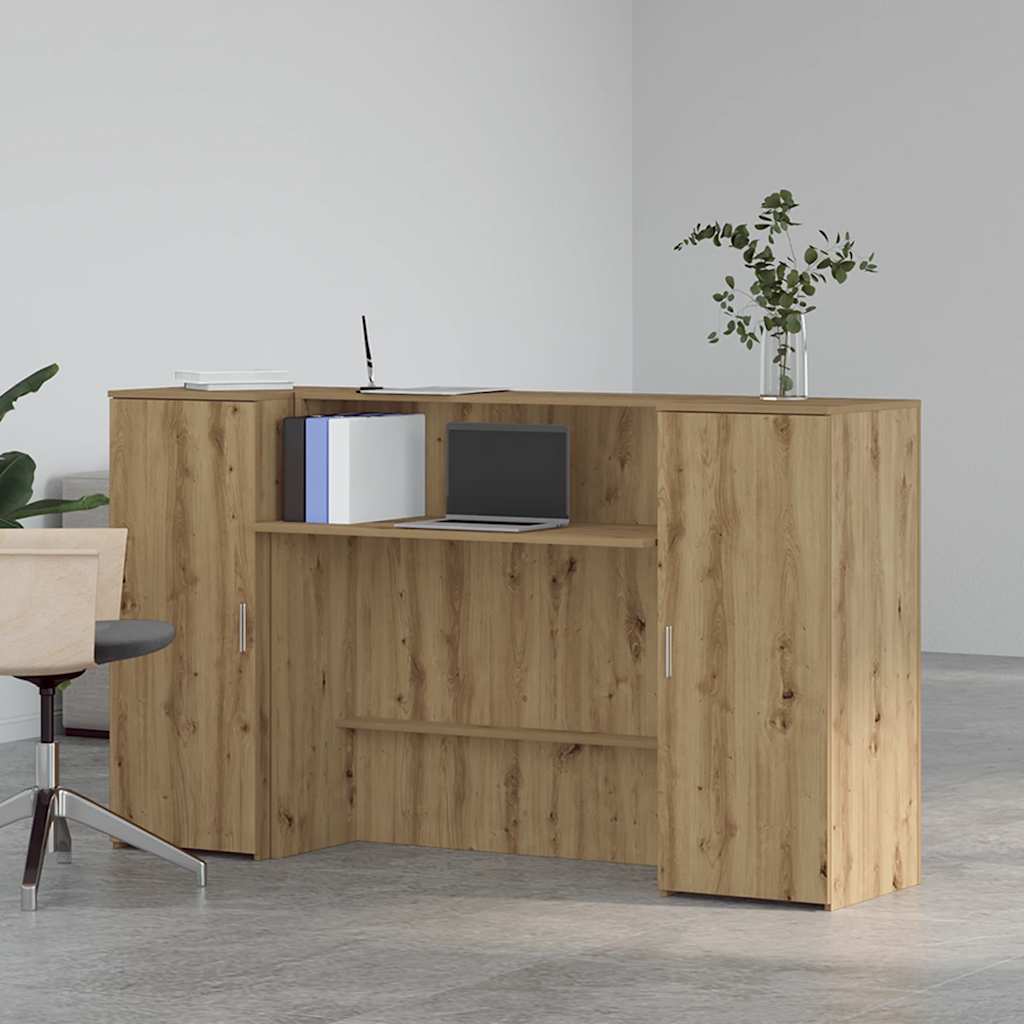 Receptiebalie 180x50x103,5cm bewerkt hout artisanaal eikenkleur is nu te koop bij PeponiXL, paradijselijk wonen!