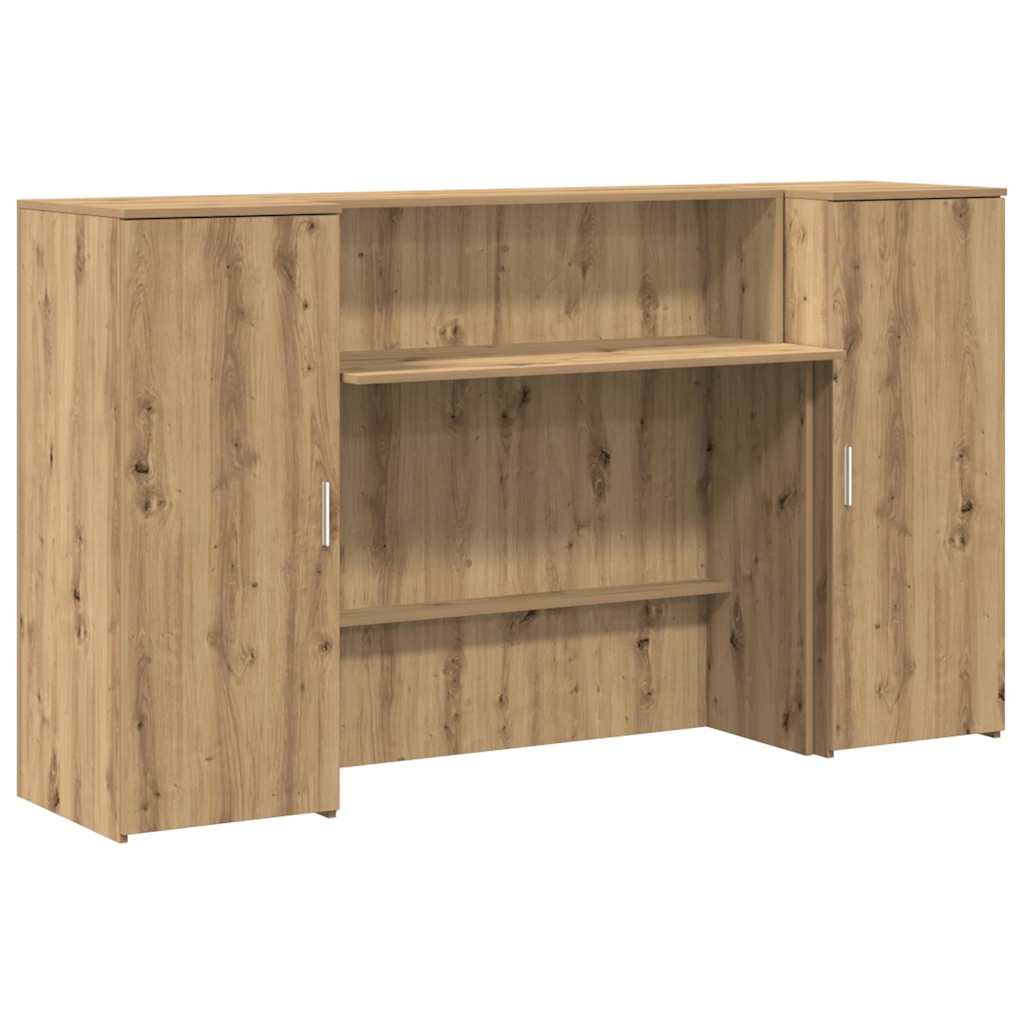 Receptiebalie 180x50x103,5cm bewerkt hout artisanaal eikenkleur is nu te koop bij PeponiXL, paradijselijk wonen!