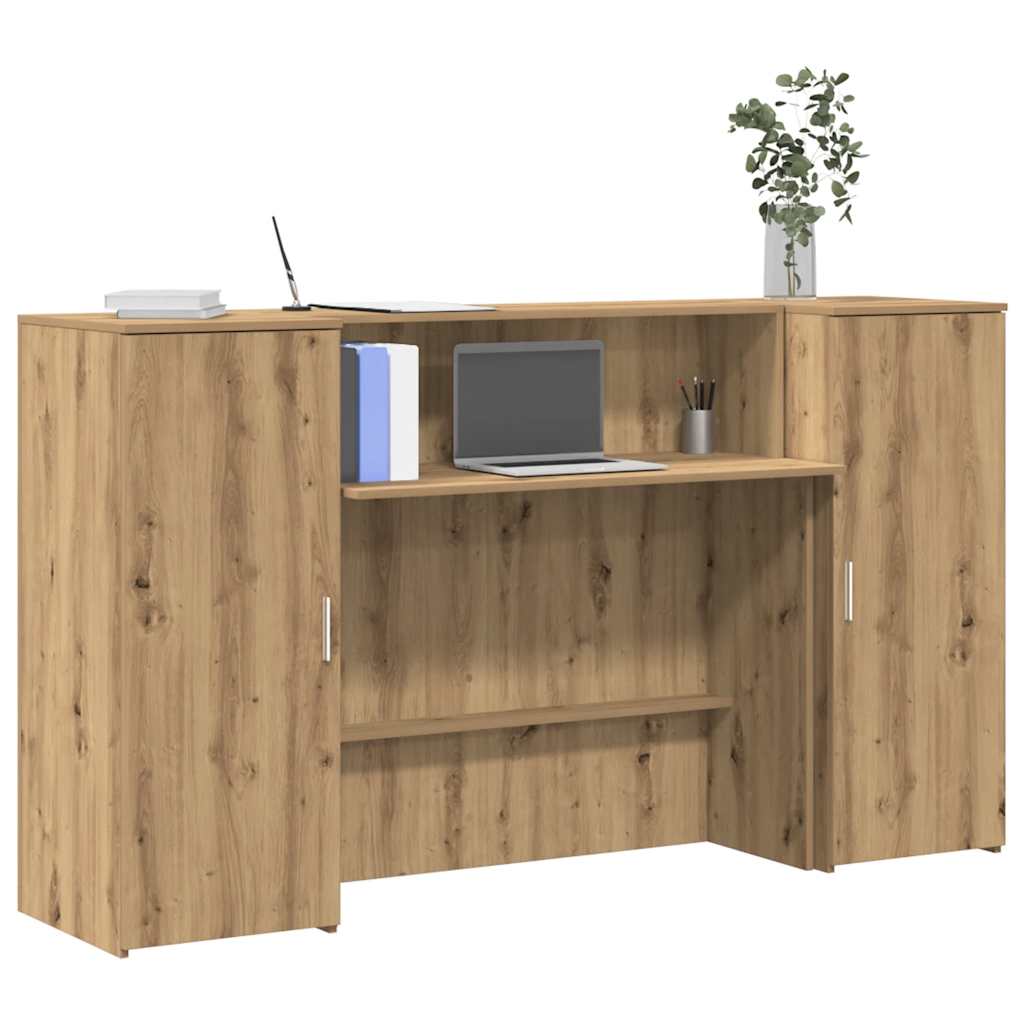 Receptiebalie 180x50x103,5cm bewerkt hout artisanaal eikenkleur is nu te koop bij PeponiXL, paradijselijk wonen!