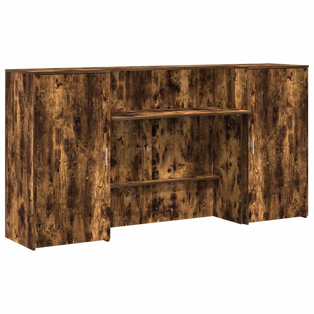 Receptiebalie 200x50x103,5 cm bewerkt hout gerookt eikenkleurig is nu te koop bij PeponiXL, paradijselijk wonen!