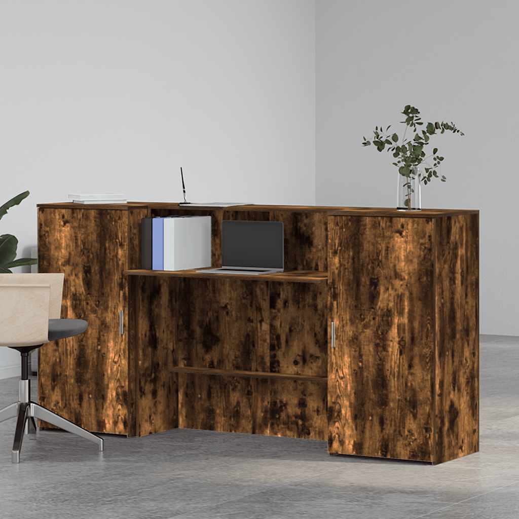 Receptiebalie 200x50x103,5 cm bewerkt hout gerookt eikenkleurig is nu te koop bij PeponiXL, paradijselijk wonen!