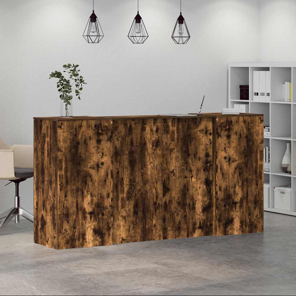 Receptiebalie 200x50x103,5 cm bewerkt hout gerookt eikenkleurig is nu te koop bij PeponiXL, paradijselijk wonen!