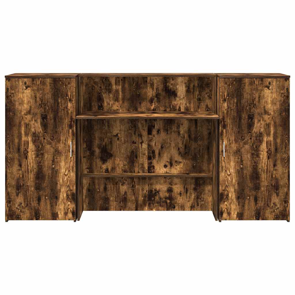 Receptiebalie 200x50x103,5 cm bewerkt hout gerookt eikenkleurig is nu te koop bij PeponiXL, paradijselijk wonen!