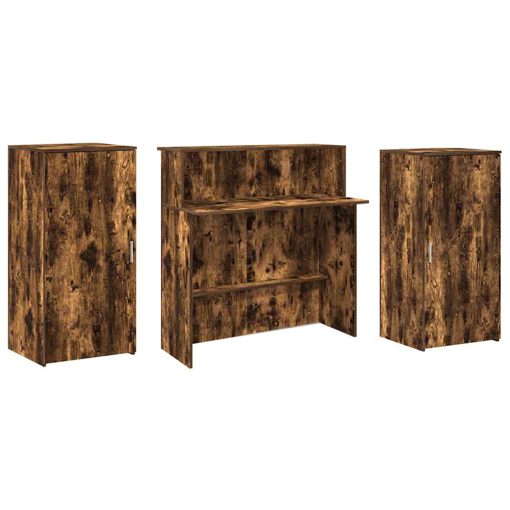 Receptiebalie 200x50x103,5 cm bewerkt hout gerookt eikenkleurig is nu te koop bij PeponiXL, paradijselijk wonen!