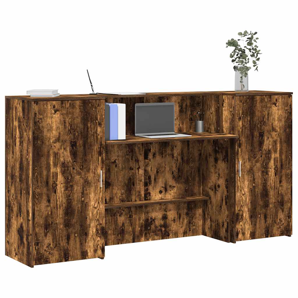 Receptiebalie 200x50x103,5 cm bewerkt hout gerookt eikenkleurig is nu te koop bij PeponiXL, paradijselijk wonen!