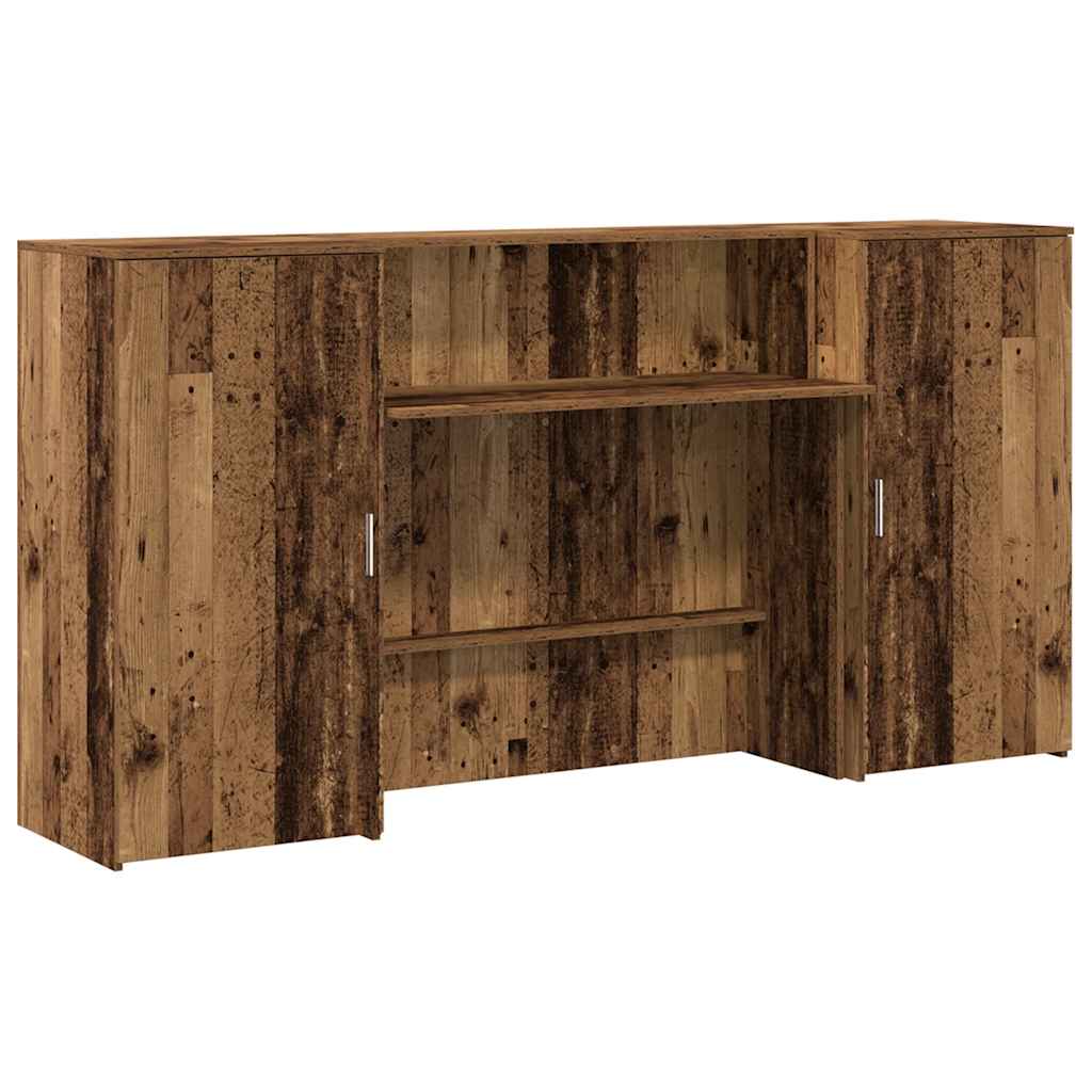 Receptiebalie 200x50x103,5 cm bewerkt hout oud houtkleurig is nu te koop bij PeponiXL, paradijselijk wonen!