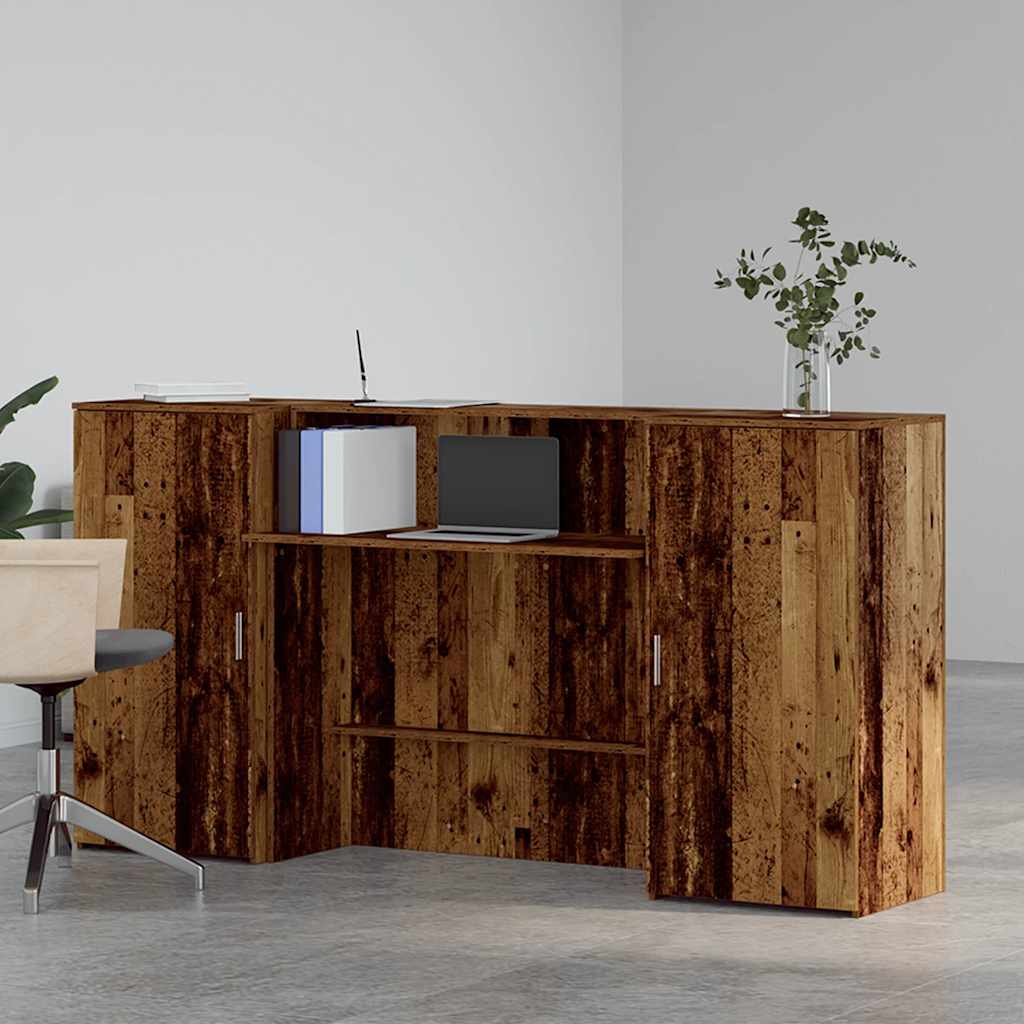 Receptiebalie 200x50x103,5 cm bewerkt hout oud houtkleurig is nu te koop bij PeponiXL, paradijselijk wonen!