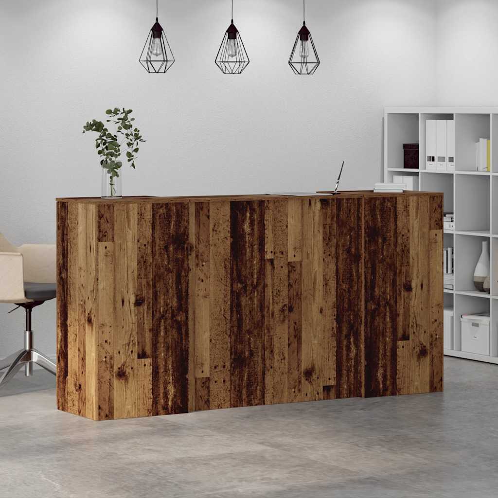 Receptiebalie 200x50x103,5 cm bewerkt hout oud houtkleurig is nu te koop bij PeponiXL, paradijselijk wonen!