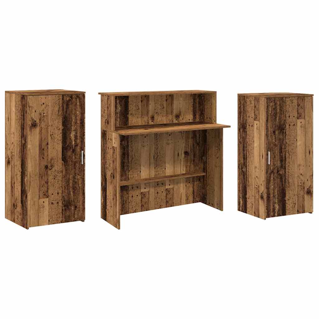 Receptiebalie 200x50x103,5 cm bewerkt hout oud houtkleurig is nu te koop bij PeponiXL, paradijselijk wonen!